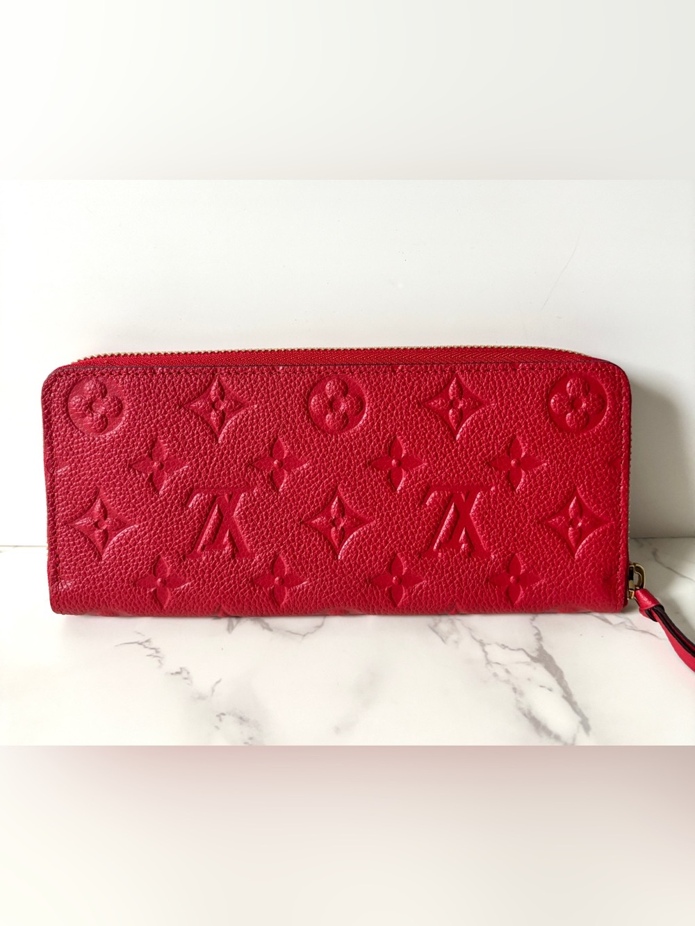 RARE Louis Vuitton Clemence Wallet Empreinte Leather Red - Picture 3 of 14